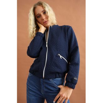 Warp Zone Sina jacquard dzseki, sötétkék