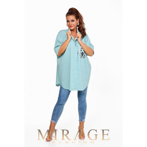 Mirage Avery bő ingtunika, agávé