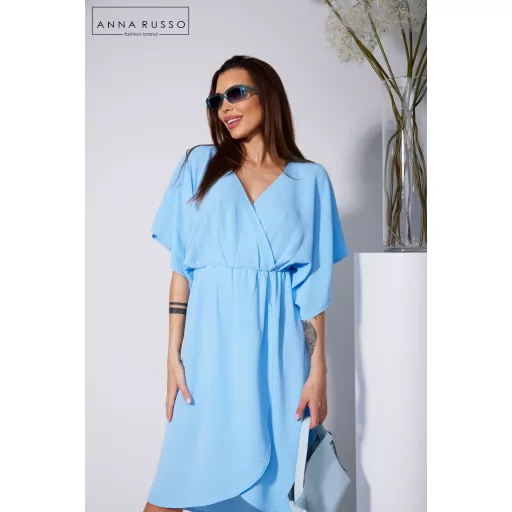 Anna Russo Dorothy átlapolt ruha, kék