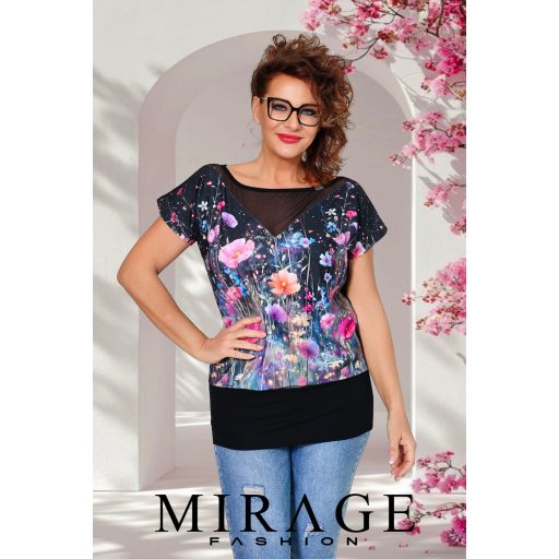 Mirage Artemisz neccbetétes felső, virágos