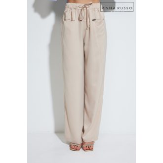 Anna Russo Darling bő szárú nadrág, bézs