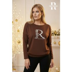 Rensix Letter gumis aljú felső, csokibarna