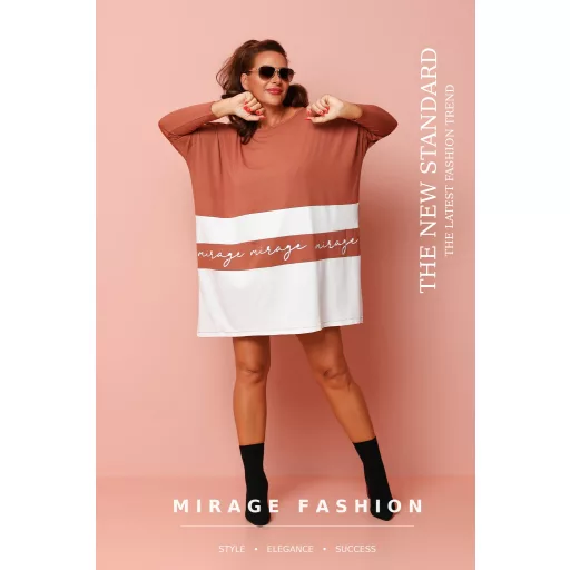 Mirage Malaga bő pamut tunika, fahéj-krém