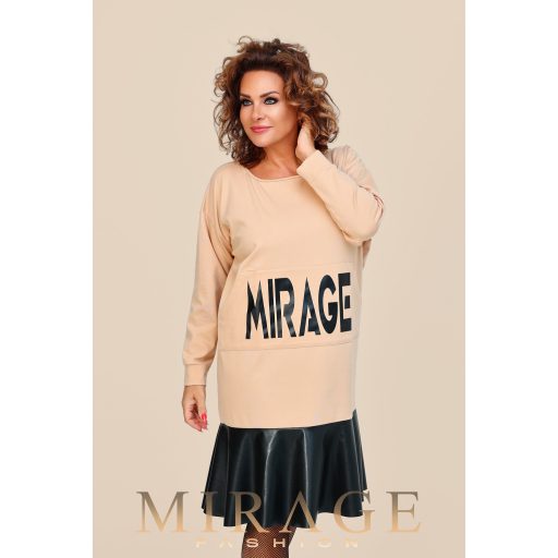 Mirage Strawberry vastag puntó ruha, bézs