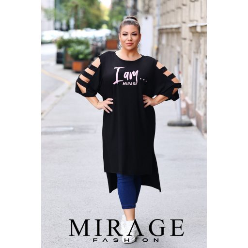 Mirage Brill vállán pántos ruha, fekete