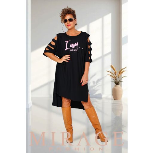 Mirage Brill vállán pántos ruha, fekete