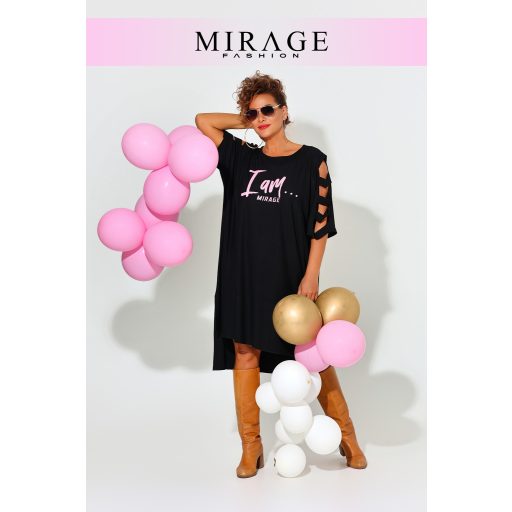 Mirage Brill vállán pántos ruha, fekete