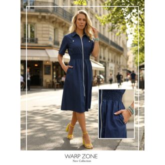 Warp Zone Zelma zippes ingruha, sötétkék mintás