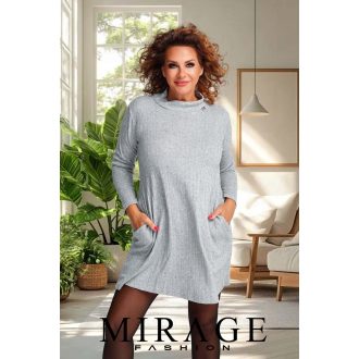 Mirage Tax bordás kötött ruha, szürke