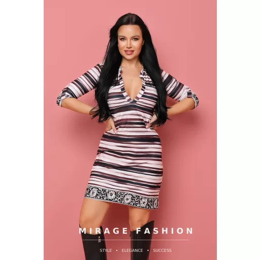 Mirage Hermione ujján gombos ruha, csíkos