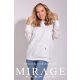 Mirage Garner csipkebetétes rövid pulóver, krém
