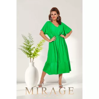   Mirage Adamantium silky szatén hátán nyitott maxiruha, zöld
