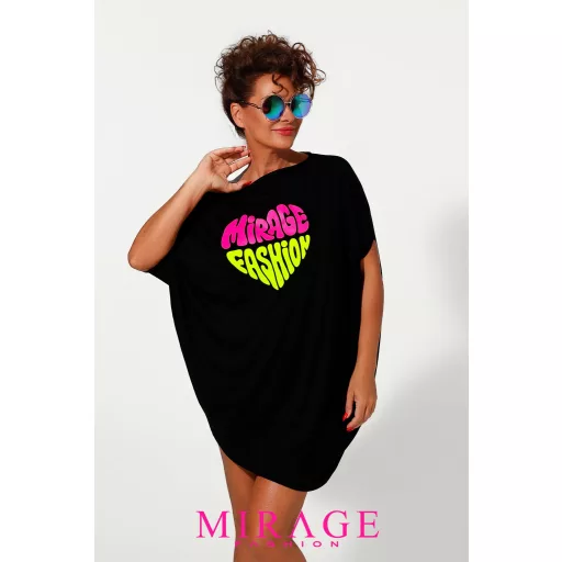 Mirage Mirella asszimetrikus tunika, fekete