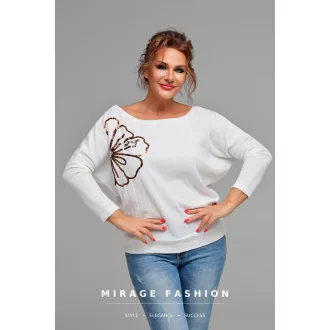 Mirage Mistery kötött bordázott felső, krém