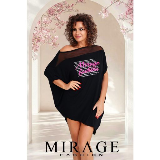 Mirage Francesca neccbetétes tunika, fekete