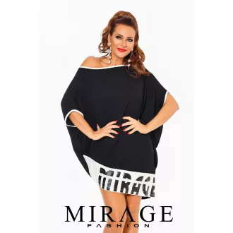 Mirage Alíz asszimetrikus tunika, fekete-fehér
