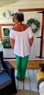 Fashion by Nono Léna bővebb szárú nadrág, zöld