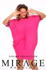 Mirage Jersey deréknál húzókás tunika, pink