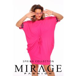 Mirage Jersey deréknál húzókás tunika, pink
