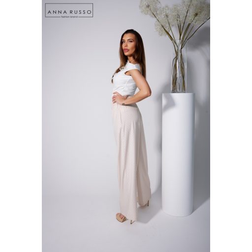 Anna Russo Zaya swarovski köves nadrág, bézs