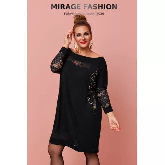 Mirage Amaretto csipkebetétes tunika, fekete