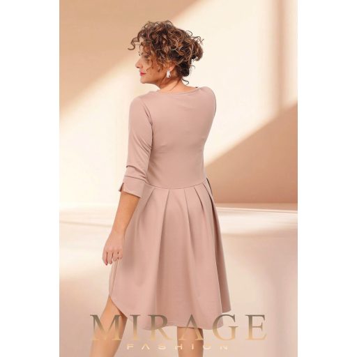 Mirage Frakki elegáns hátul rakott ruha, cappuccino