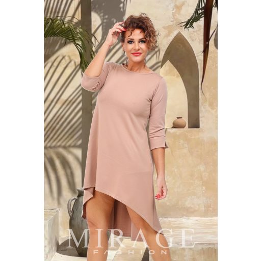 Mirage Frakki elegáns hátul rakott ruha, cappuccino