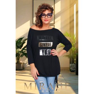 Mirage Wanheda oldalt kötős felső, fekete