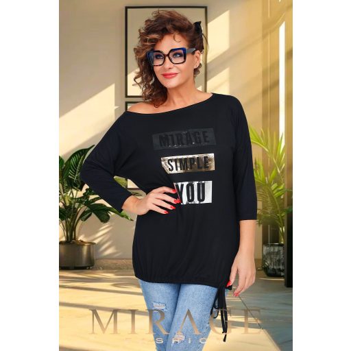 Mirage Wanheda oldalt kötős felső, fekete