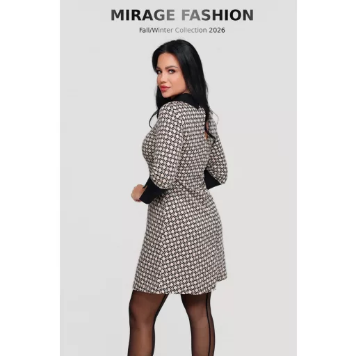 Mirage Michael vastag jacqaurd ruha, bézs-fekete mintás