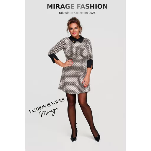 Mirage Michael vastag jacqaurd ruha, bézs-fekete mintás