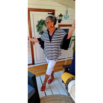 Fashion by Nono Gigi fodros felső, csíkos-fekete