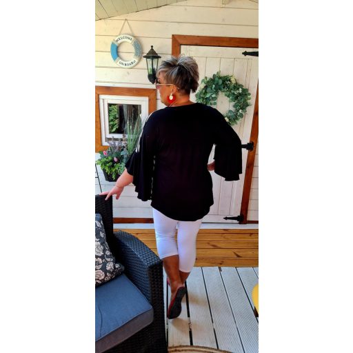 Fashion by Nono Gigi fodros felső, csíkos-fekete