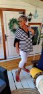 Fashion by Nono Gigi fodros felső, csíkos-fekete