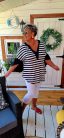 Fashion by Nono Gigi fodros felső, csíkos-fekete
