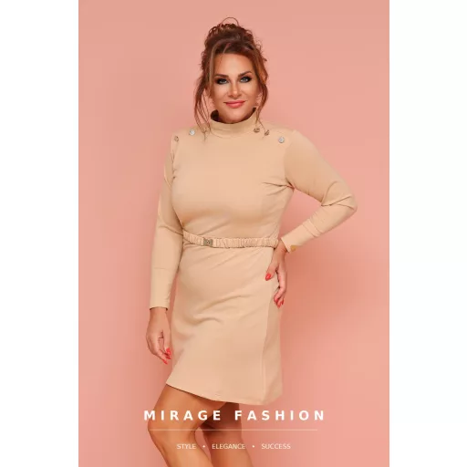 Mirage Eklektika díszgombos ruha, bézs