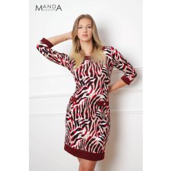 Manda Amanda alkalmi ruha, burgundi mintás