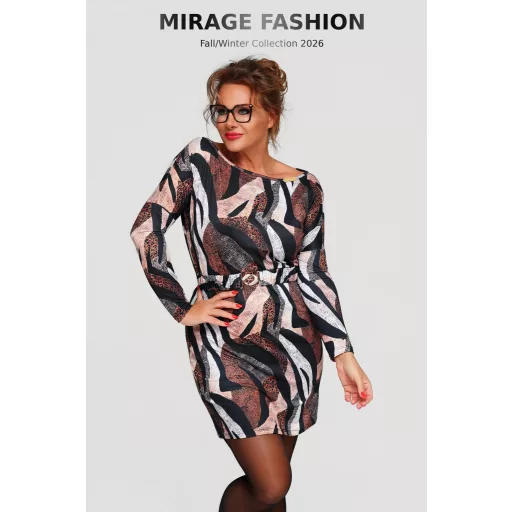 Mirage Berni öves ruha, barna mintás