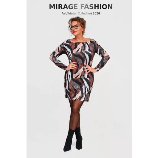 Mirage Berni öves ruha, barna mintás