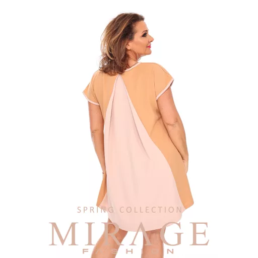 Mirage Jessie hátán betétes ruha, camel-púder