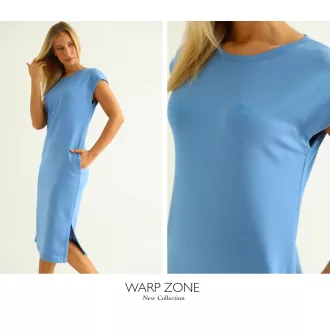 Warp Zone Rumi zsebes hosszított ruha, kék