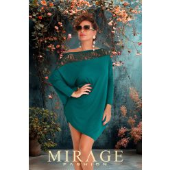 Mirage Song csipkebetétes tunika, smaragdzöld