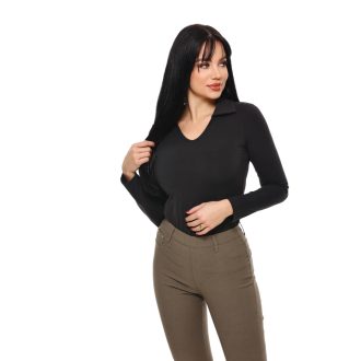 Nazyra Bella galléros felső, fekete