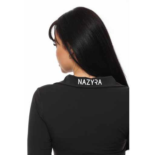 Nazyra Bella galléros felső, fekete
