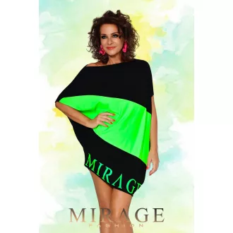 Mirage Szimóna asszimetrikus tunika, fekete-zöld