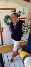 Fashion by Nono Gigi fodros felső, fekete-csíkos
