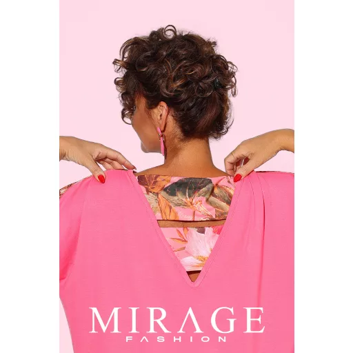 Mirage Irina hátán kivágott bő tunika, virágos