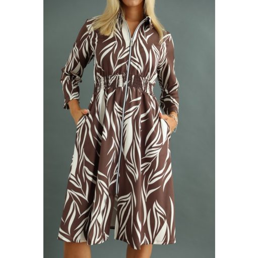 Warp Zone Zelma zippes ingruha, barna mintás