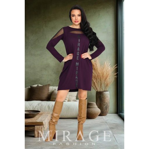 Mirage Sunny neccbetétes ruha, padlizsán