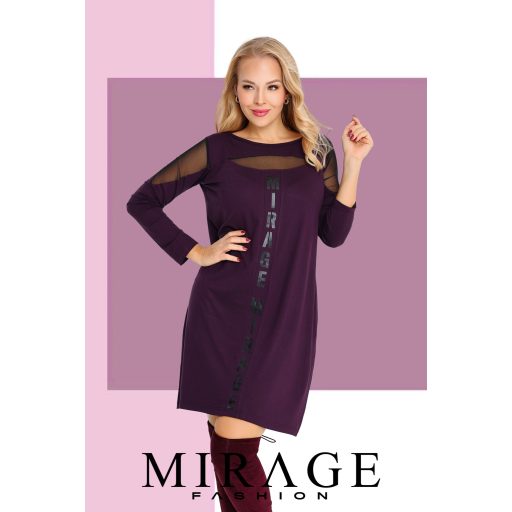 Mirage Sunny neccbetétes ruha, padlizsán